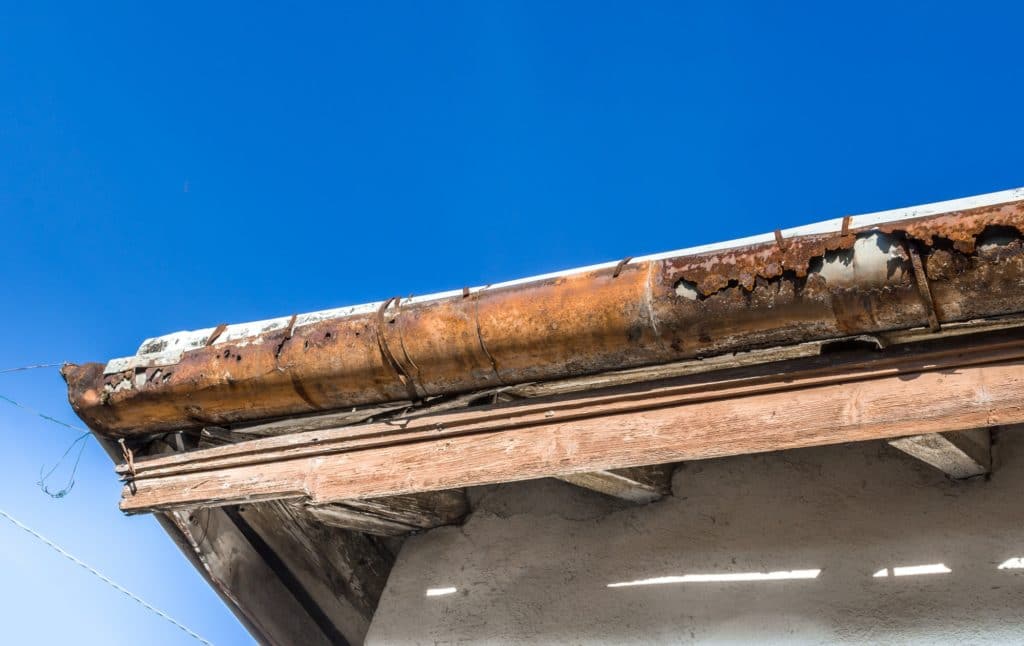 Old gutters in bad condition