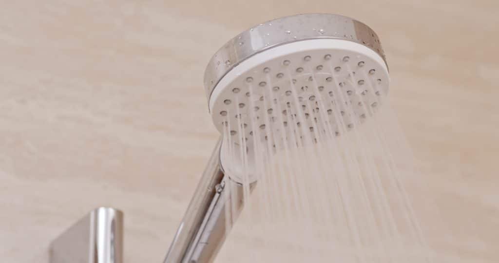 A blocked shower head